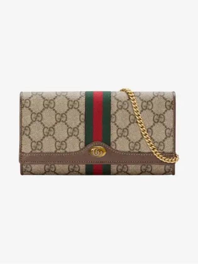 Ophidia GG Chain Cross Bag Beige Ebony Brown - GUCCI - BALAAN 3