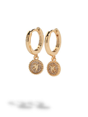 GOLD PAVE BIRD DROP EARRINGS - GAMAN - BALAAN 1