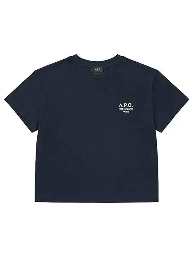 Boxy Rue Madame Short Sleeve T-Shirt Navy - A.P.C. - BALAAN 2