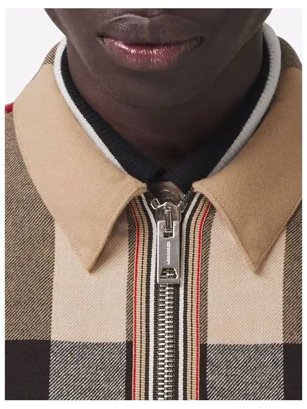 ExaGGerated Check Wool Cotton Overshirt Jacket Archive Beige - BURBERRY - BALAAN 3