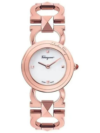 Salvatore Women's Gancini Metal Watch Rose Gold - SALVATORE FERRAGAMO - BALAAN 1