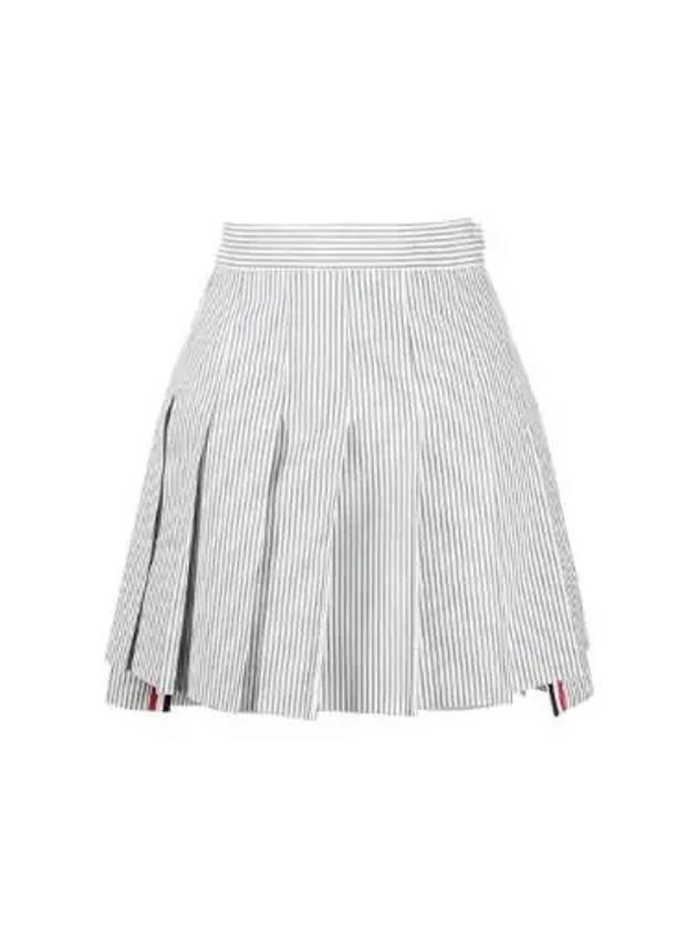 Women s Seersucker Pleated Mini Skirt FGC402V 00572 035 - THOM BROWNE - BALAAN 1