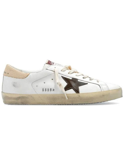 Superstar Brown Tab Classic Leather Low Top Sneakers White - GOLDEN GOOSE - BALAAN 2