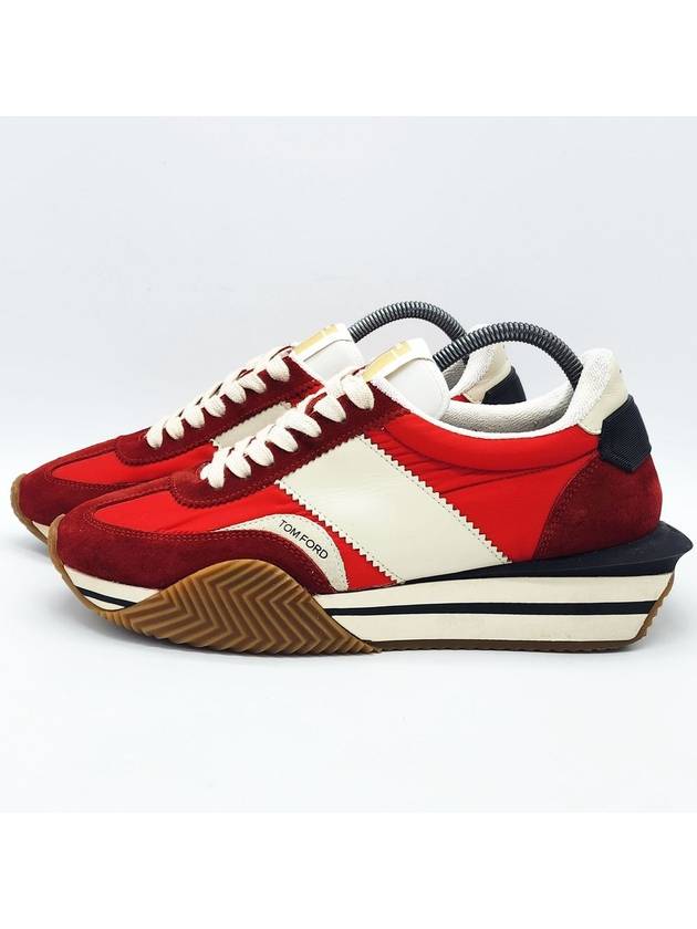 Men s James Low Top Sneakers Red - TOM FORD - BALAAN 1