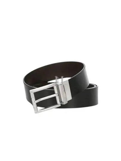 Double Side Leather Belt Black - BALLY - BALAAN 2