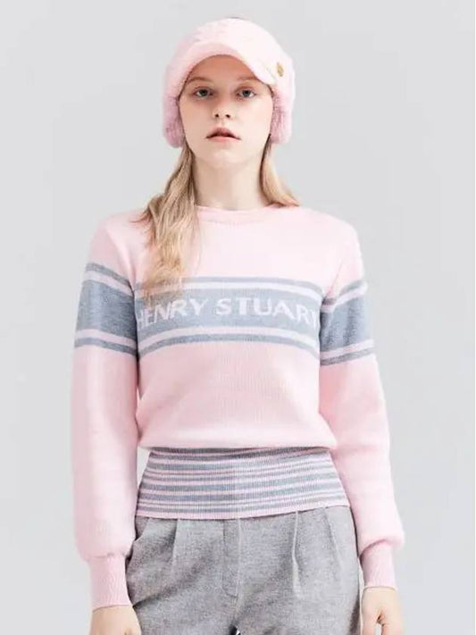 Golf Signature Logo Knit Sweater Pink - HENRY STUART - BALAAN 1