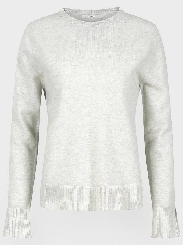 Round neck wool cash knitLight Gray - SUBSET - BALAAN 3