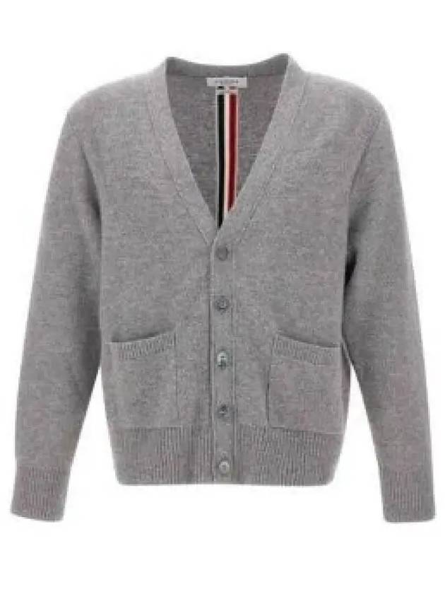 Brushed Effect Virgin Wool Cardigan Grey - THOM BROWNE - BALAAN 2