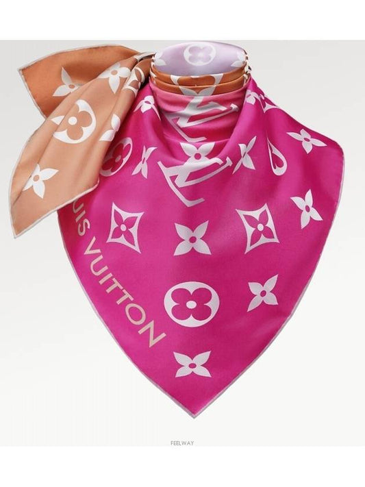 LV Aurora Square 90 Scarf Fuchsia - LOUIS VUITTON - BALAAN 2