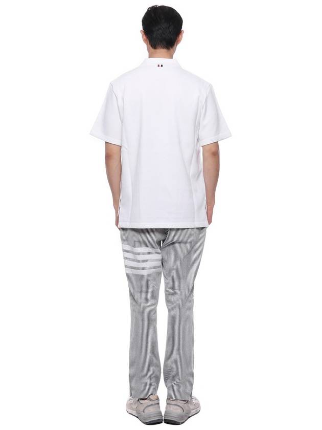 RWB Pocket Interlock Cotton Short Sleeve Polo Shirt White - THOM BROWNE - BALAAN 6