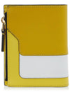 Women's Color Block Panel Saffiano Bicycle Wallet Yellow - MARNI - BALAAN.