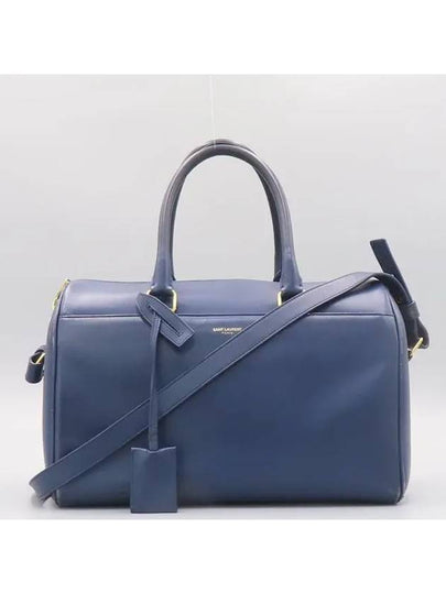 322049 Blue leather DUFFLE duffel M 6 tote bag shoulder strap 2WAY - SAINT LAURENT - BALAAN 2