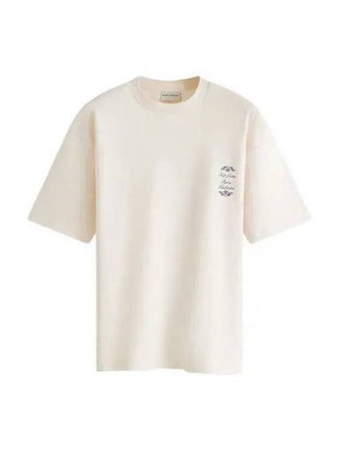 Drold Monsieur T shirt Logo Print Cotton Short Sleeve Cream - DROLE DE MONSIEUR - BALAAN 1