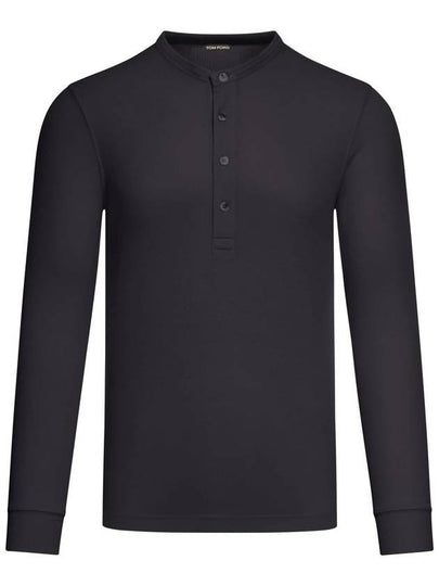 Henry Ribbed Long Sleeve T-Shirt Black - TOM FORD - BALAAN 2