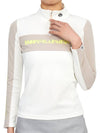 Women's Trans Half Zip Up Long Sleeve T-Shirt Offwhite - HORN GARMENT - BALAAN 6