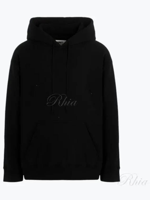 Graphic Logo Print Cotton Hoodie Black - MAISON MARGIELA - BALAAN 2