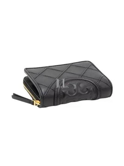 Fleming Soft Leather Half Wallet Black - TORY BURCH - BALAAN 2