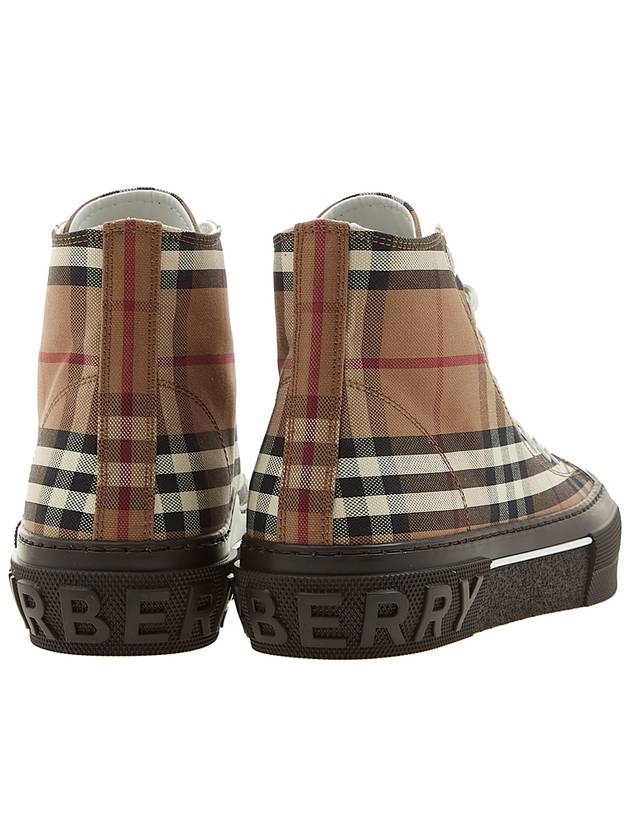 Vintage Check Stripe Logo High Top Sneakers Brown - BURBERRY - BALAAN 5