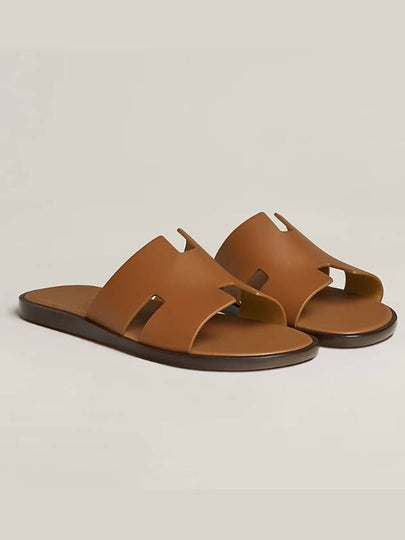 Izmir Leather Slippers Gold - HERMES - BALAAN 2