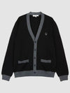 Bold Fox Head Patch Two-Tone Cardigan Black - MAISON KITSUNE - BALAAN 2