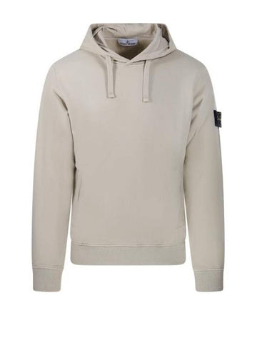 Wappen Patch Brushed Cotton Fleece Hoodie Plaster - STONE ISLAND - BALAAN 1