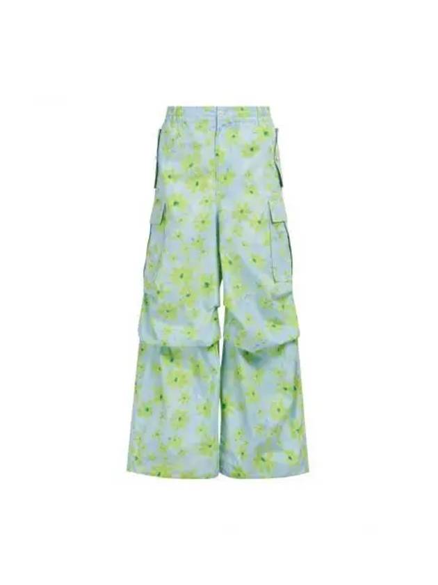 Floral Print Cargo Straight Pants Light Blue - MARNI - BALAAN 2