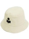 Haley Embroidered Logo Bucket Hat Ivory - ISABEL MARANT - BALAAN 2