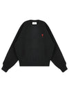 Small Heart Logo Sweatshirt Black - AMI - BALAAN 2