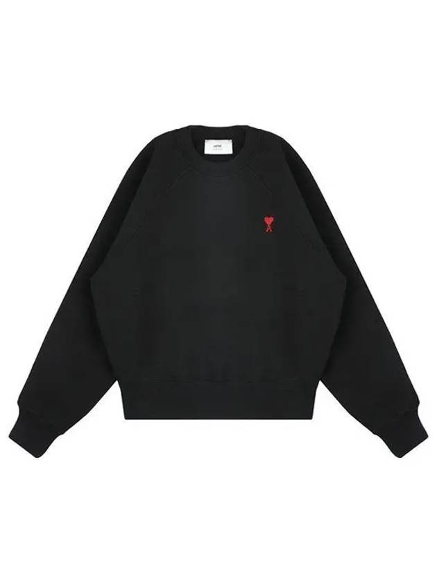 Small Heart Logo Sweatshirt Black - AMI - BALAAN 2