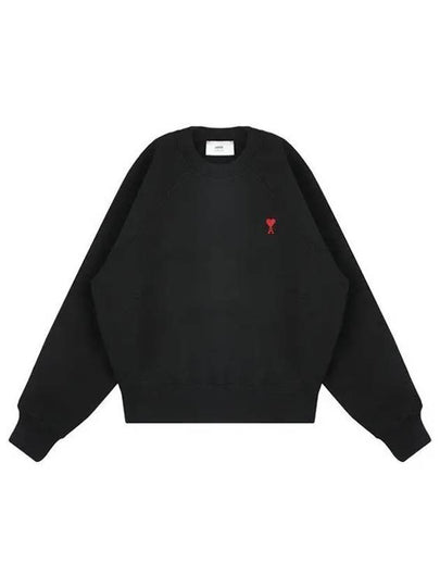 Small Heart Logo Sweatshirt Black - AMI - BALAAN 2