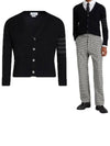 Unisex short cashmere cardigan MKCS01A B5140 - THOM BROWNE - BALAAN 1