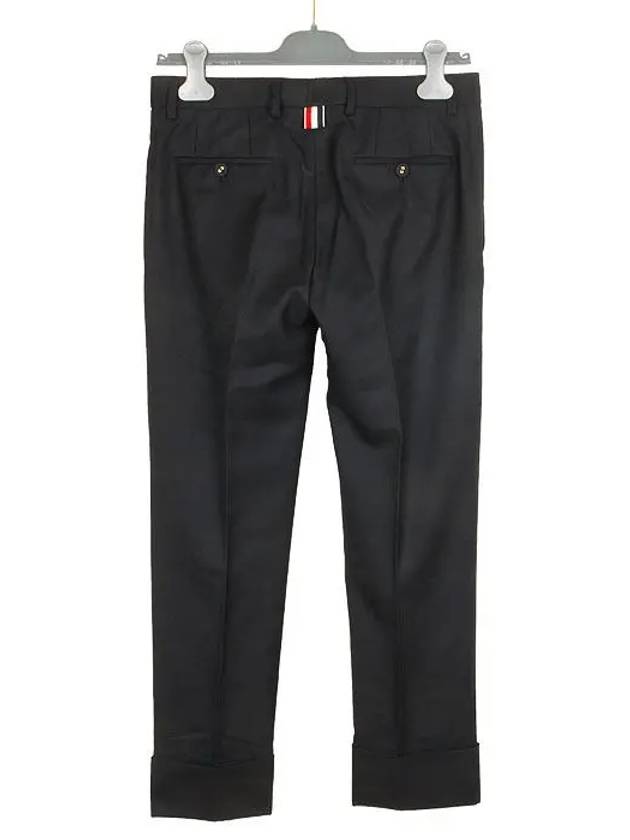 Twill Low Rise Cigarette Straight Pants Black - THOM BROWNE - BALAAN 3