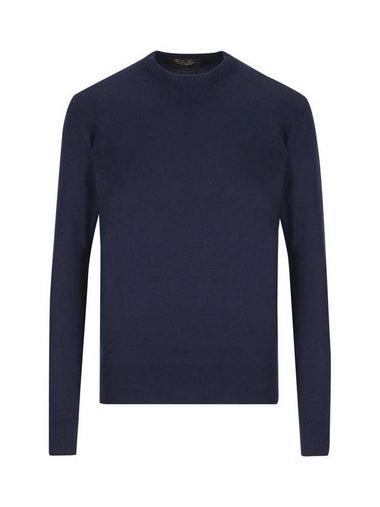 Men's Super Light Crew Neck Knit Top Navy - LORO PIANA - BALAAN 1