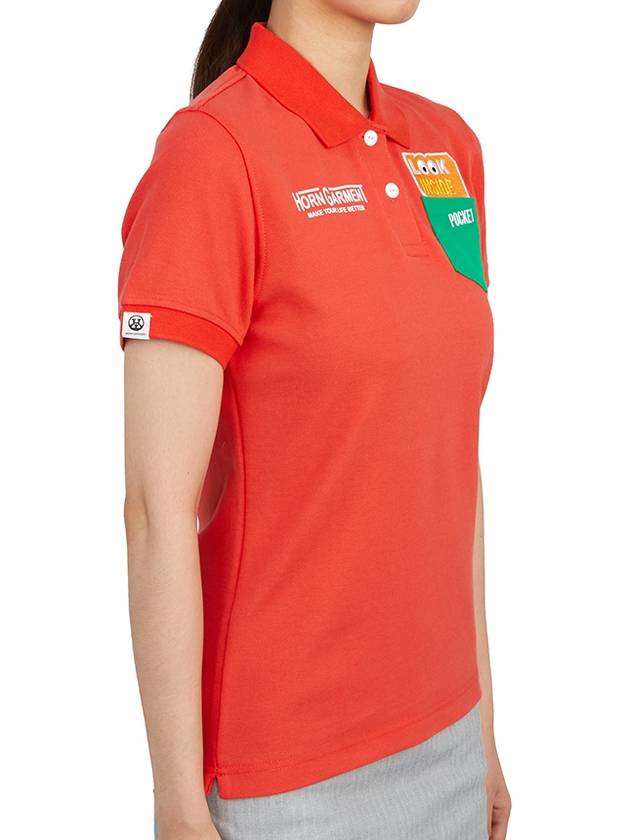 Women's Look Collar Short Sleeve PK Shirt Orange - HORN GARMENT - BALAAN 4