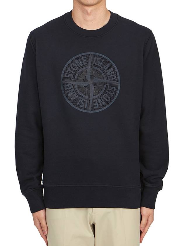 Men's Industrial One Print Sweatshirt Navy - STONE ISLAND - BALAAN 2