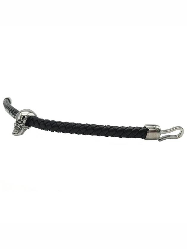 Men's Skull Leather Bracelet Black - ALEXANDER MCQUEEN - BALAAN 3