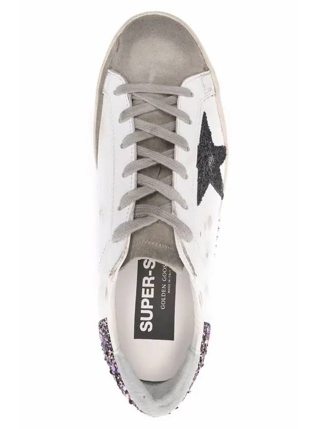 Women's Purple Glitter Tab Superstar Sneakers White - GOLDEN GOOSE - BALAAN 5