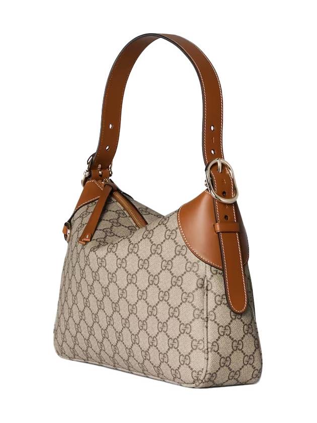 Beige dark brown fabric GG emblem medium shoulder bag 815216FAD6L9758 - GUCCI - BALAAN 2