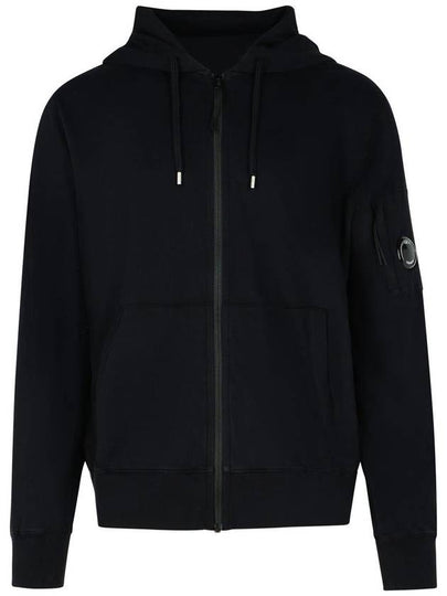 Light Fleece Zip Up Hoodie Black - CP COMPANY - BALAAN 2