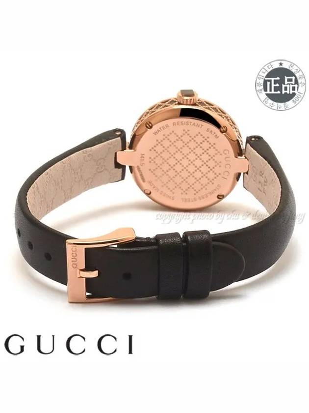 Women's Diamantissima Leather Watch Black - GUCCI - BALAAN 6