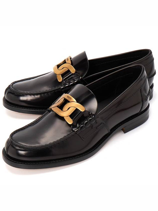 Kate leather logo gold loafers black - TOD'S - BALAAN 2