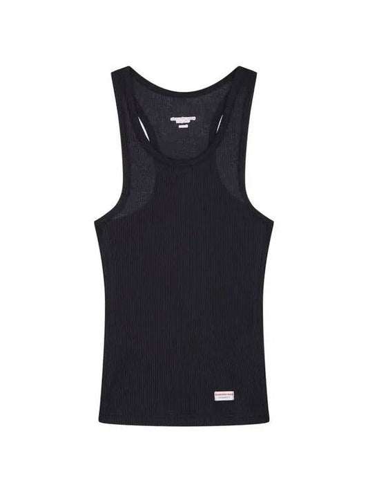 Ribbed Cotton Racerback Tank Top Black 271759 - ALEXANDER WANG - BALAAN 1