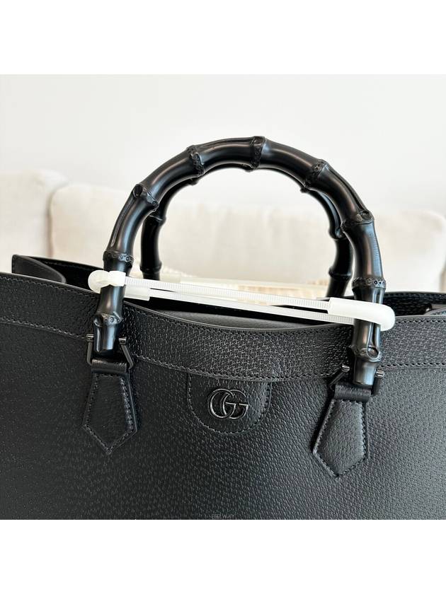 Diana Large Leather Tote Bag Black - GUCCI - BALAAN 5