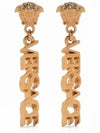 Logo Drop Earrings Gold - VERSACE - BALAAN 2