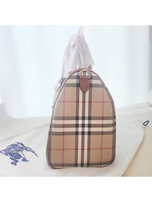 Medium Check Bowling Tote Bag Archive Beige Briar Brown - BURBERRY - BALAAN 4