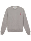 Men's Small Heart Logo Sweatshirt Grey - AMI - BALAAN 1