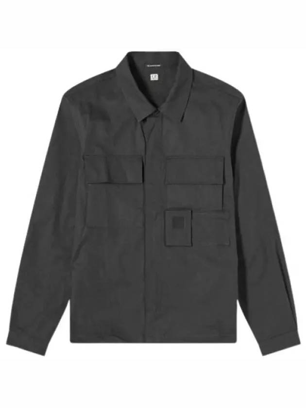 Gabardine Pockets Long Sleeve Shirt Black - CP COMPANY - BALAAN 2