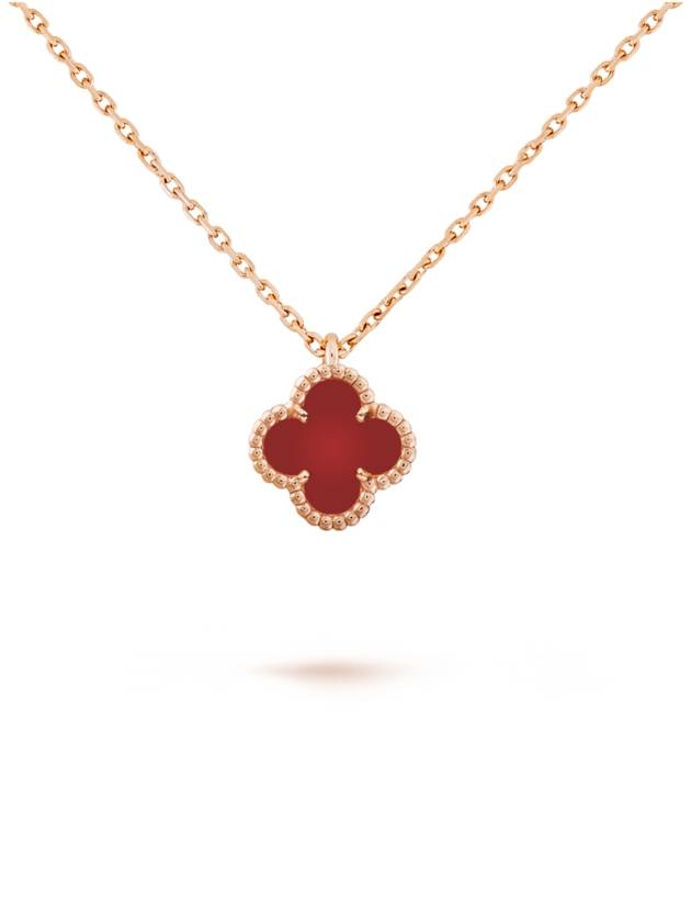 Suite Alhambra Pendant Pink Gold Necklace Carnelian - VANCLEEFARPELS - BALAAN.