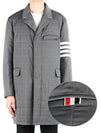 Men's 4 Bar Poly Twill Chesterfield Single Coat Grey - THOM BROWNE - BALAAN 2