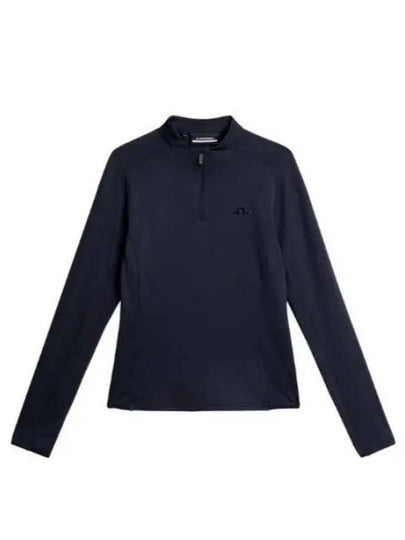 Steffi Mid Layer Quarter Zipper Long Sleeve T-Shirt Navy Melange - J.LINDEBERG - BALAAN 2